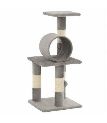 vidaXL Cat Tree with Sisal Scratching Posts 65 cm Grey