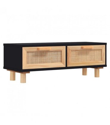 vidaXL Coffee Table Black 80x40x30 cm Engineered Wood&Solid Wood Pine