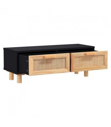 vidaXL Coffee Table Black 80x40x30 cm Engineered Wood&Solid Wood Pine