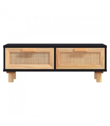 vidaXL Coffee Table Black 80x40x30 cm Engineered Wood&Solid Wood Pine