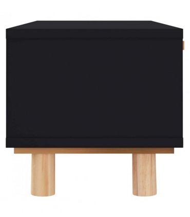 vidaXL Coffee Table Black 80x40x30 cm Engineered Wood&Solid Wood Pine