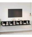 vidaXL TV Cabinet Set 4 pcs Black Oak 60 x 30 x 30 cm Engineered Wood
