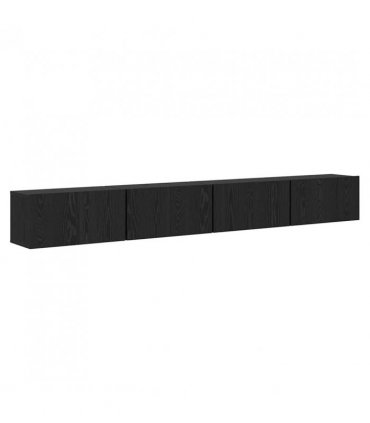 vidaXL TV Cabinet Set 4 pcs Black Oak 60 x 30 x 30 cm Engineered Wood