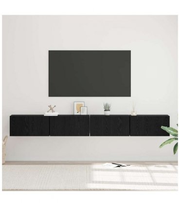 vidaXL TV Cabinet Set 4 pcs Black Oak 60 x 30 x 30 cm Engineered Wood