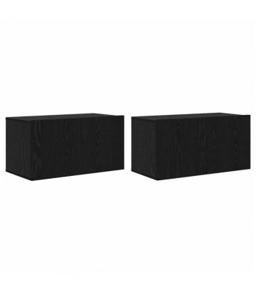 vidaXL TV Cabinet Set 4 pcs Black Oak 60 x 30 x 30 cm Engineered Wood