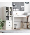 vidaXL Desk with Drawer with Shelf with Storage 2 pcs White