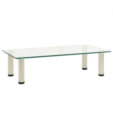 vidaXL TV Stand Transparent 60x35x17 cm Tempered Glass