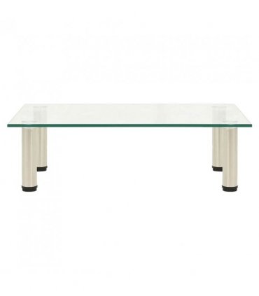 vidaXL TV Stand Transparent 60x35x17 cm Tempered Glass
