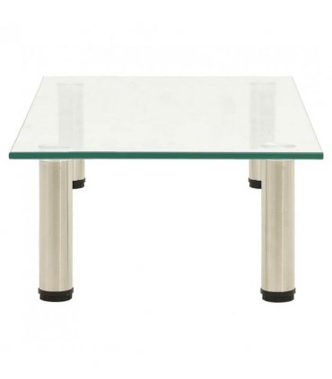 vidaXL TV Stand Transparent 60x35x17 cm Tempered Glass