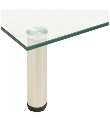 vidaXL TV Stand Transparent 60x35x17 cm Tempered Glass
