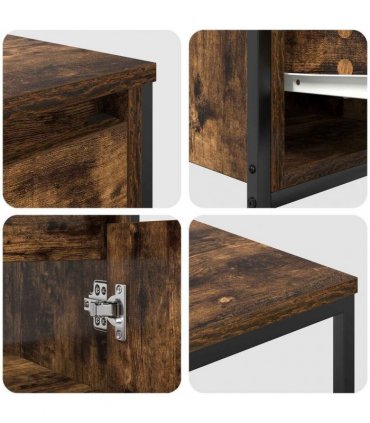 vidaXL Bathroom Furniture Set with Drawer 2 pcs Smoked Oak and Black