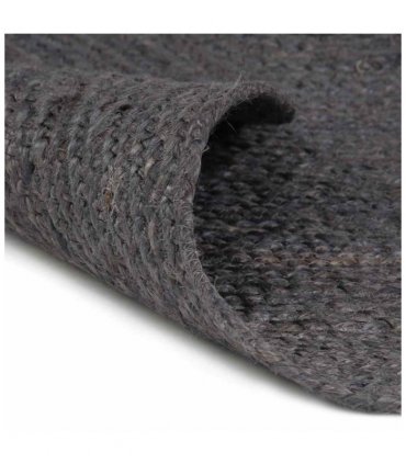 vidaXL Handmade Rug Jute Round 120 cm Dark Grey