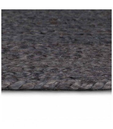 vidaXL Handmade Rug Jute Round 120 cm Dark Grey