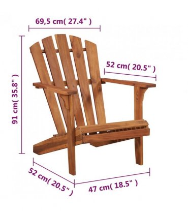 vidaXL Garden Chair | Brown | Solid acacia wood | Standard |  Durable