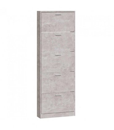 vidaXL Shoe Cabinet Concrete Grey 59x17x169 cm Engineered Wood
