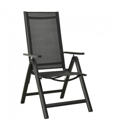 vidaXL Garden Chair | Set of 2 | Black | Aluminium, Textilene | Standard