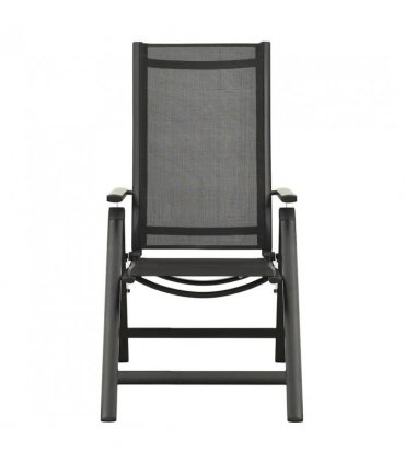 vidaXL Garden Chair | Set of 2 | Black | Aluminium, Textilene | Standard