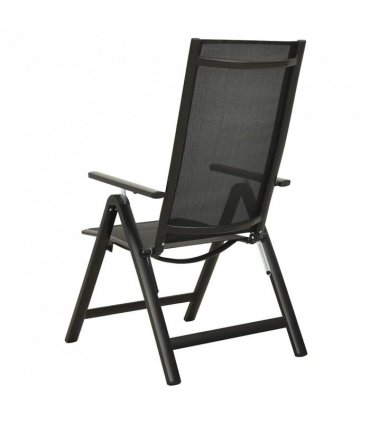 vidaXL Garden Chair | Set of 2 | Black | Aluminium, Textilene | Standard