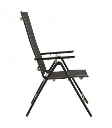 vidaXL Garden Chair | Set of 2 | Black | Aluminium, Textilene | Standard
