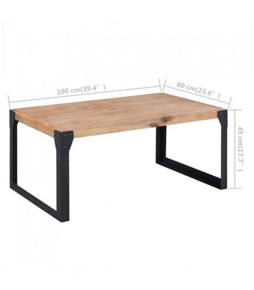 vidaXL Coffee Table Solid Acacia Wood 100x60x45 cm
