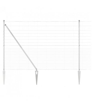 vidaXL Welded Wire Fence with Spikes 25 x 1.6 m Galvanised Steel Mesh
