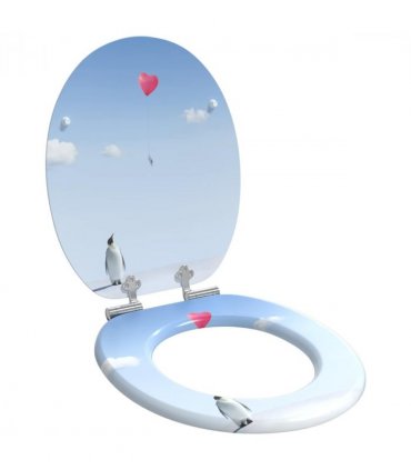 vidaXL Soft-Close Toilet Seat Blue 44 x 38 cm MDF board