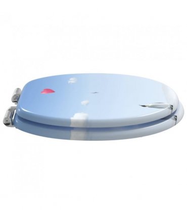 vidaXL Soft-Close Toilet Seat Blue 44 x 38 cm MDF board