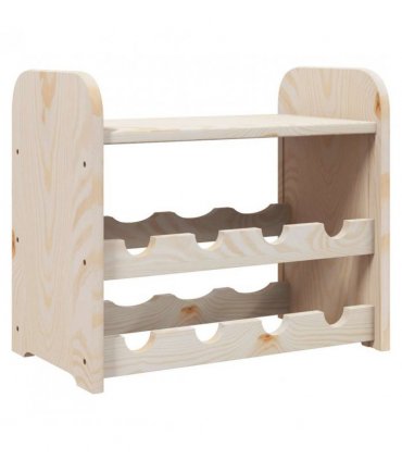 vidaXL Wine Rack with Top Board 43x25x37 cm Solid Wood Pine