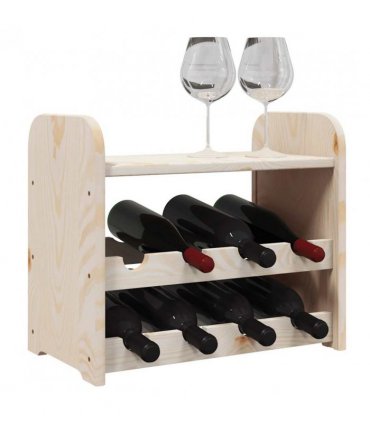 vidaXL Wine Rack with Top Board 43x25x37 cm Solid Wood Pine