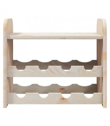 vidaXL Wine Rack with Top Board 43x25x37 cm Solid Wood Pine