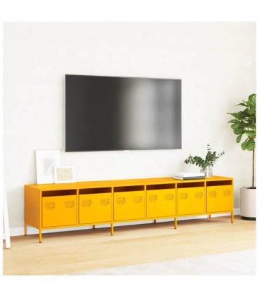 vidaXL TV Cabinet Mustard Yellow 202x39x43.5 cm Cold-rolled Steel