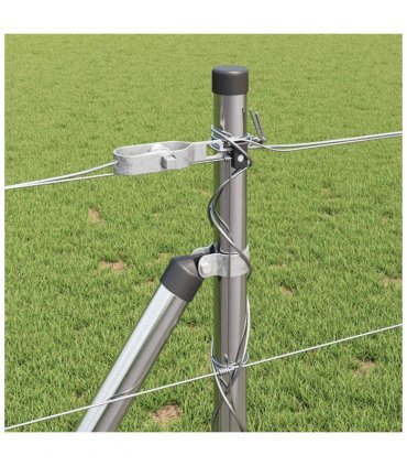vidaXL Welded Wire Fence with Concrete Base 25 x 0.8 m Silver Mesh