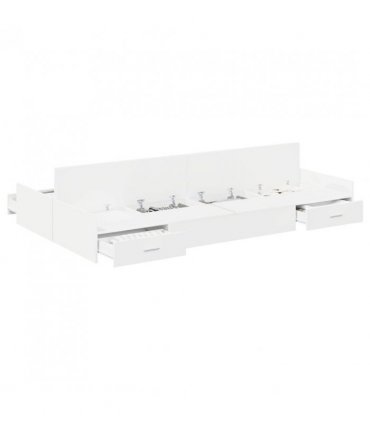 vidaXL Storage Bed Frame White 120 x 200 cm Engineered Wood