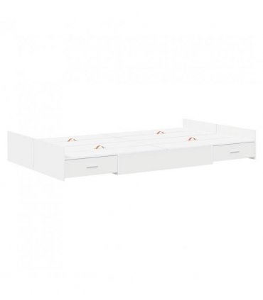 vidaXL Storage Bed Frame White 120 x 200 cm Engineered Wood