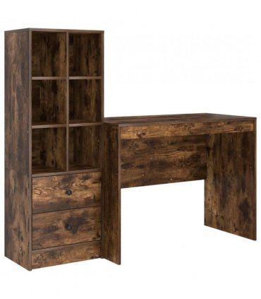 vidaXL Desk with Drawer 2 pcs Smoked Oak