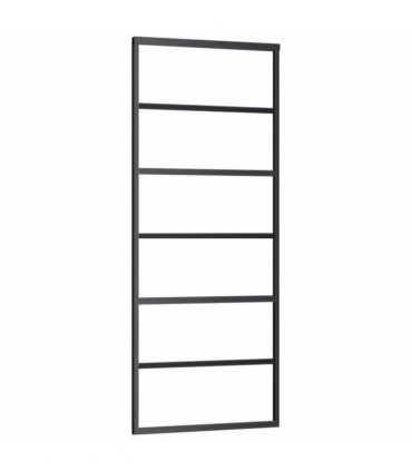 vidaXL Sliding Door with Hardware Set Black 76x205 cm ESG Glass