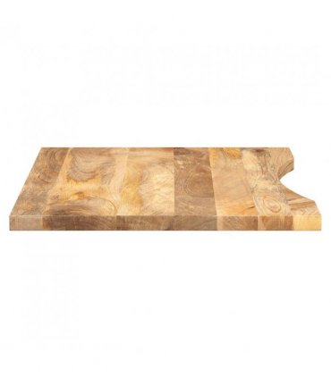 vidaXL Desk Top with Curve 90x50x2.5 cm Solid Wood Rough Mango