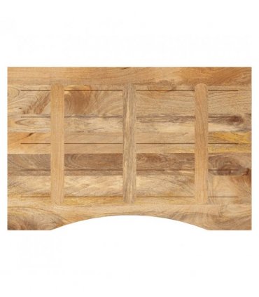 vidaXL Desk Top with Curve 90x50x2.5 cm Solid Wood Rough Mango