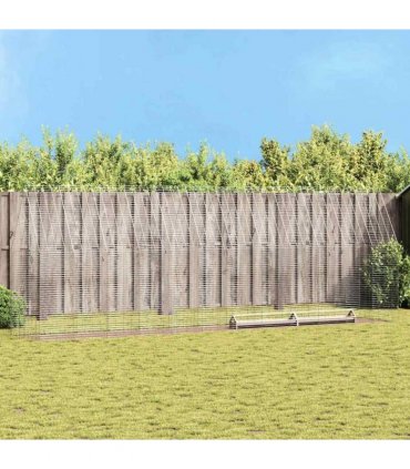 vidaXL Chicken Cage 2 pcs Silver 600 x 100 x 210 cm Galvanised Steel