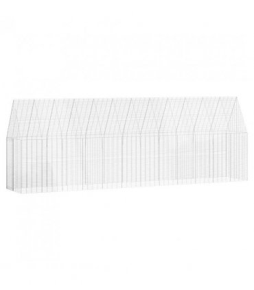 vidaXL Chicken Cage 2 pcs Silver 600 x 100 x 210 cm Galvanised Steel