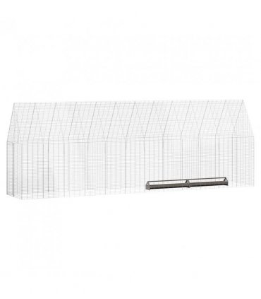 vidaXL Chicken Cage 2 pcs Silver 600 x 100 x 210 cm Galvanised Steel