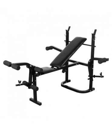 vidaXL Weight Bench with Weight Rack, Barbell and Dumbbell Set 30.5kg