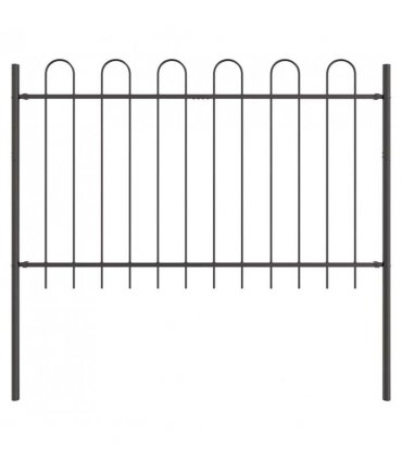 vidaXL Garden Fence 7 pcs Grey 11.9 x 1.2 m Powder-coated Steel