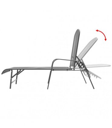 vidaXL Sunlounger | Anthracite | E-coated, powder-coated steel | Large