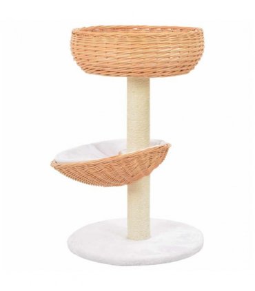 vidaXL Cat Tree with Sisal Scratching Post Natural Willow Wood