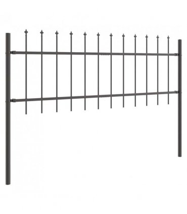 vidaXL Garden Fence 7 pcs Grey 11.9 x 0.6 m Powder-coated Steel