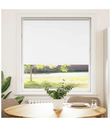 vidaXL Roller Blind Blackout White 100x150 cm Fabric Width 95.7 cm Polyester