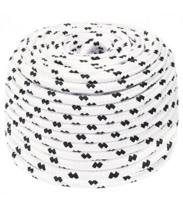 vidaXL Braided Boat Rope White 6 mmx25 m Polyester