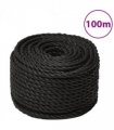vidaXL Work Rope Black 12 mm 100 m Polypropylene