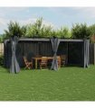 vidaXL Gazebo with Curtains Anthracite 6x3 m Steel